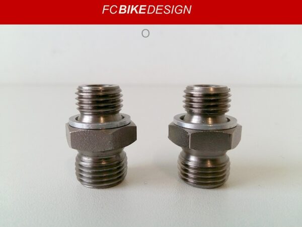 (O) 2x Nippel leiding oliekoeler M14x1.5 Ducati diverse modellen 81510221A